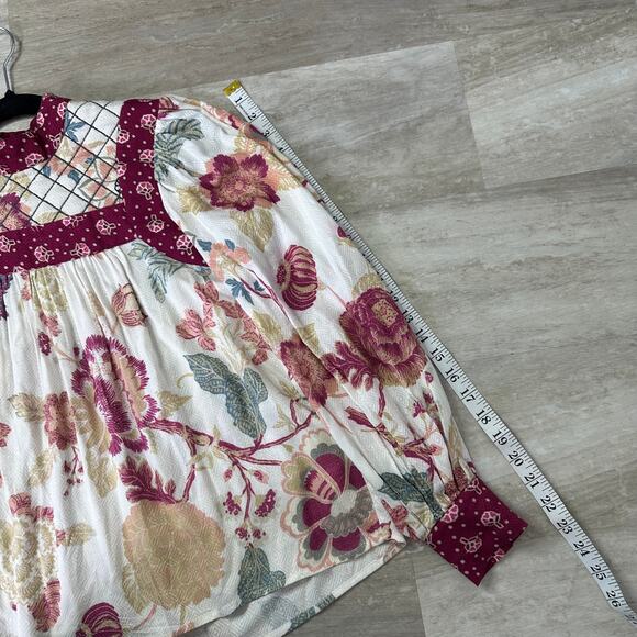 Anthropologie Let Me Be Quilted Floral Blouse size xs - Picture 10 of 10
